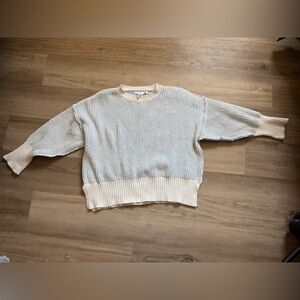 Altar'd State Cream and Tan Striped Sweater